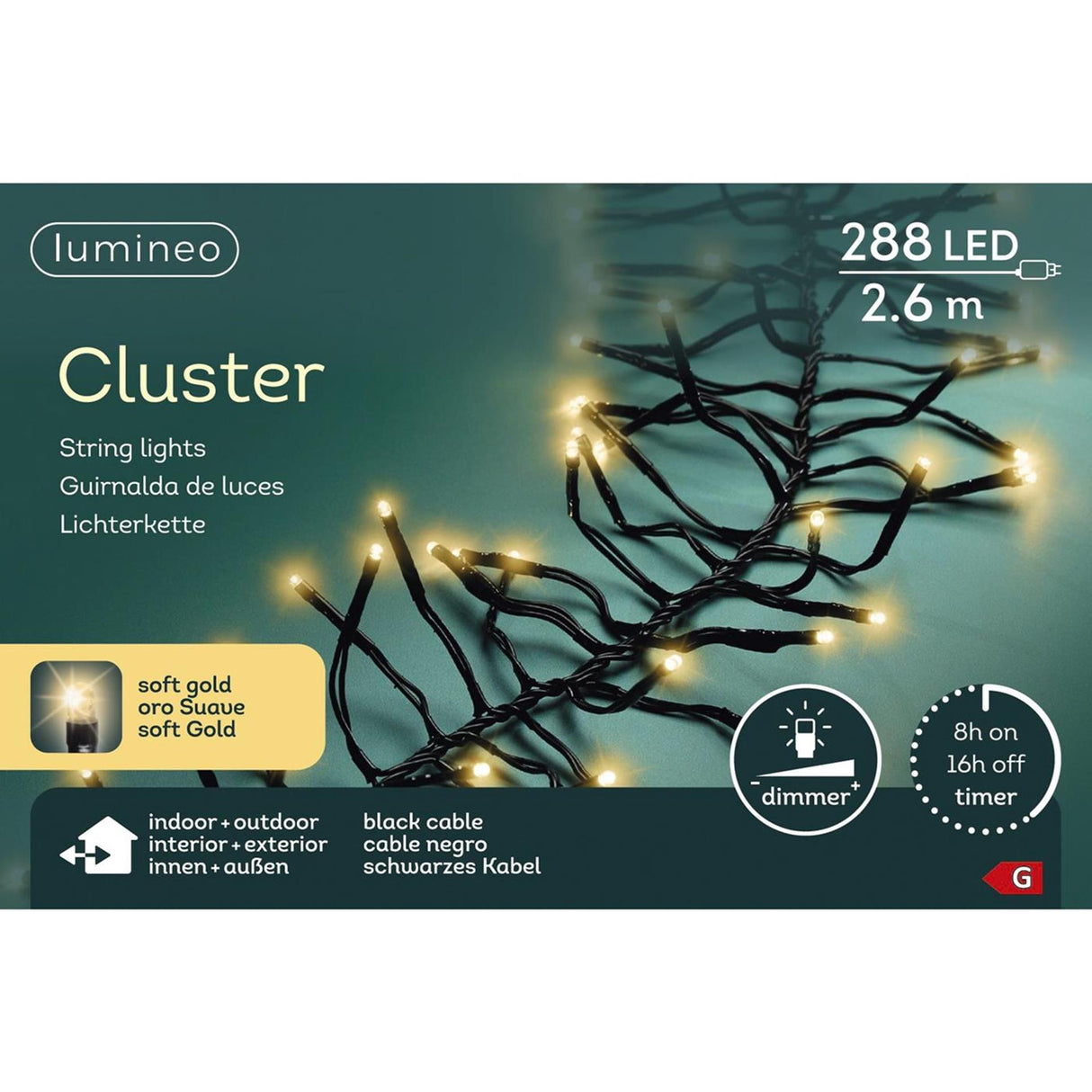 Kaemingk LED-Clusterleuchten für den Außenbereich, 260 cm