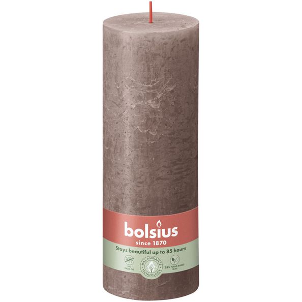 Bolsius Stollen Kerzen glänzen 4 St. Rostiek 190x68 mm rustikaler Taupe
