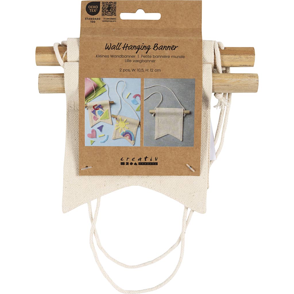 Creativ Company kleines Wandbanner, Schwalbenschwanzform, H: 12 cm, B: 10,5, 300 g, hell natur, 2 Stück 1 Box