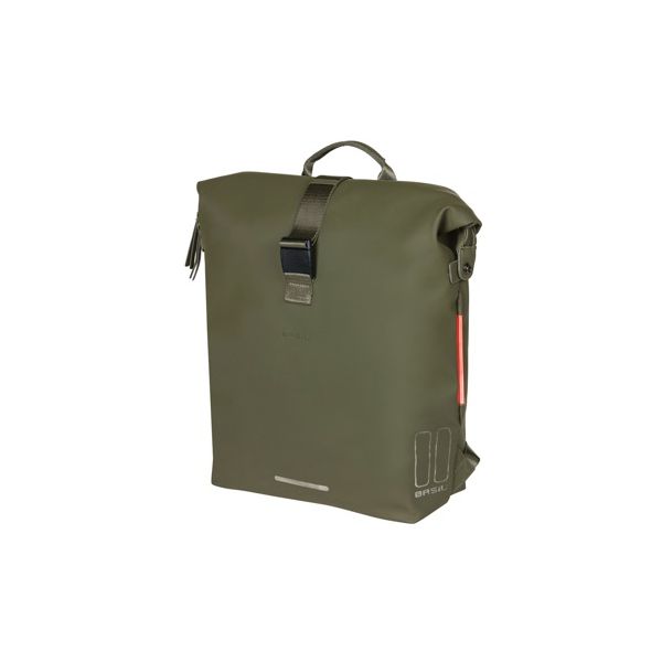 Basil Soho NordlichT Fahrrad Rucksack - Grün moderne Fahrradbeutel mit integrierter LED -Beleuchtung für Frauen und Männer #basil #fietsrugpak #GrosGroen