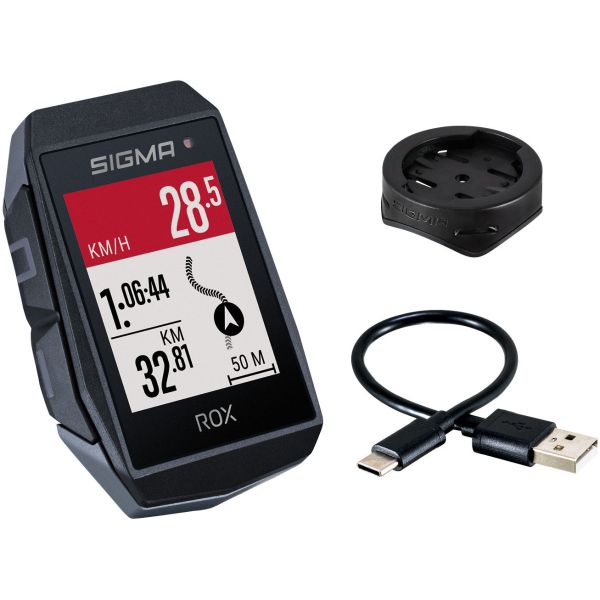 Sigma Rox 11.1 EVO GPS SW SWO Stand einfacher Halter + USB-C-Ladekabel