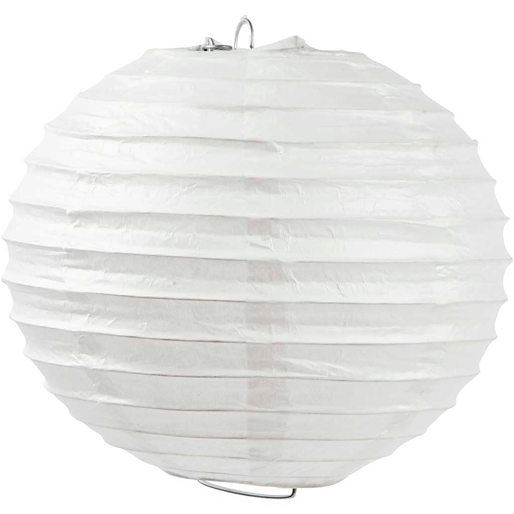 Creativ Company Reispapierlampe, rund, D 20 cm, weiß, 1 Stück