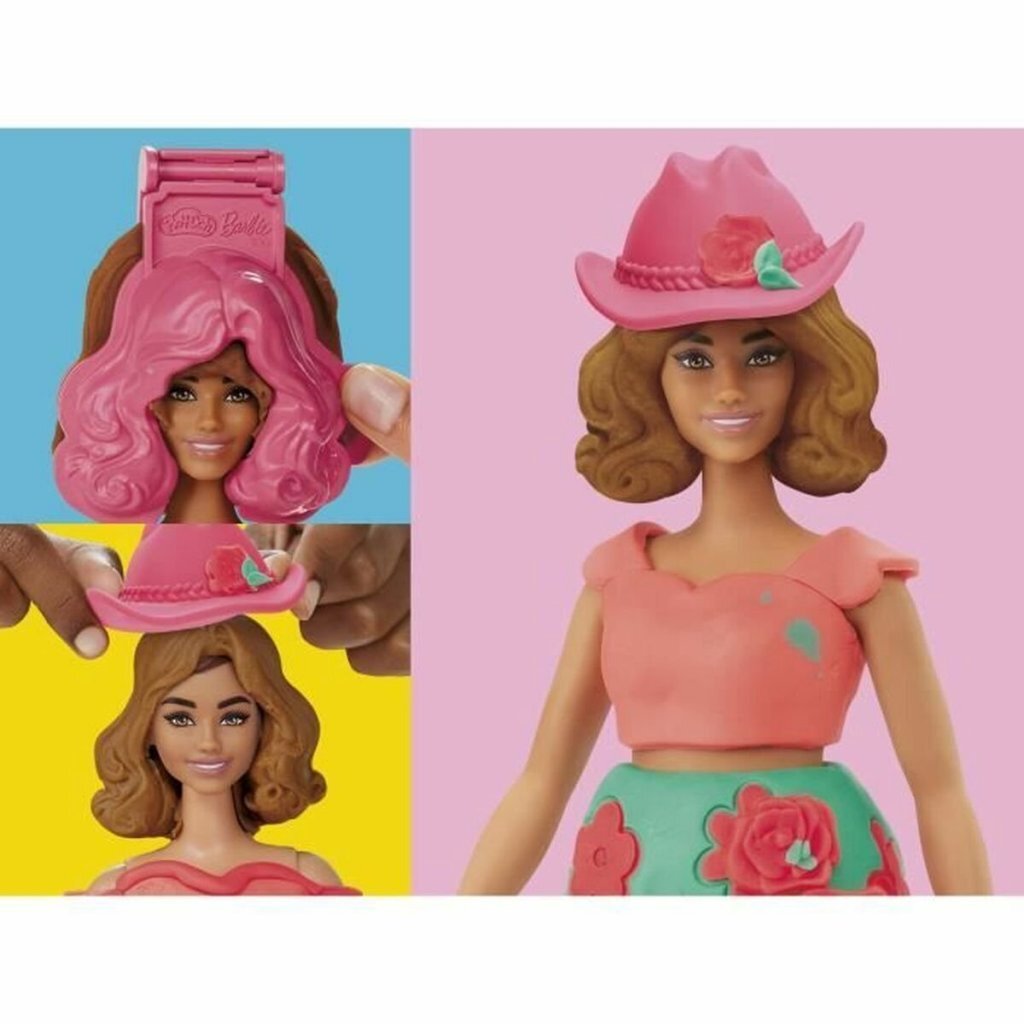 Play-Doh-Set Barbie-Blumen und Fransen – Puppenkleidung herstellen – Modelliermasse