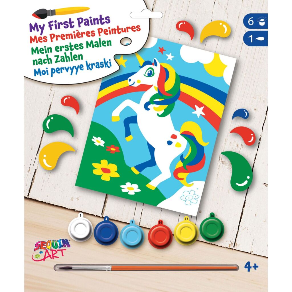 Pailletten-Kunstmalen nach Zahlen Einhorn