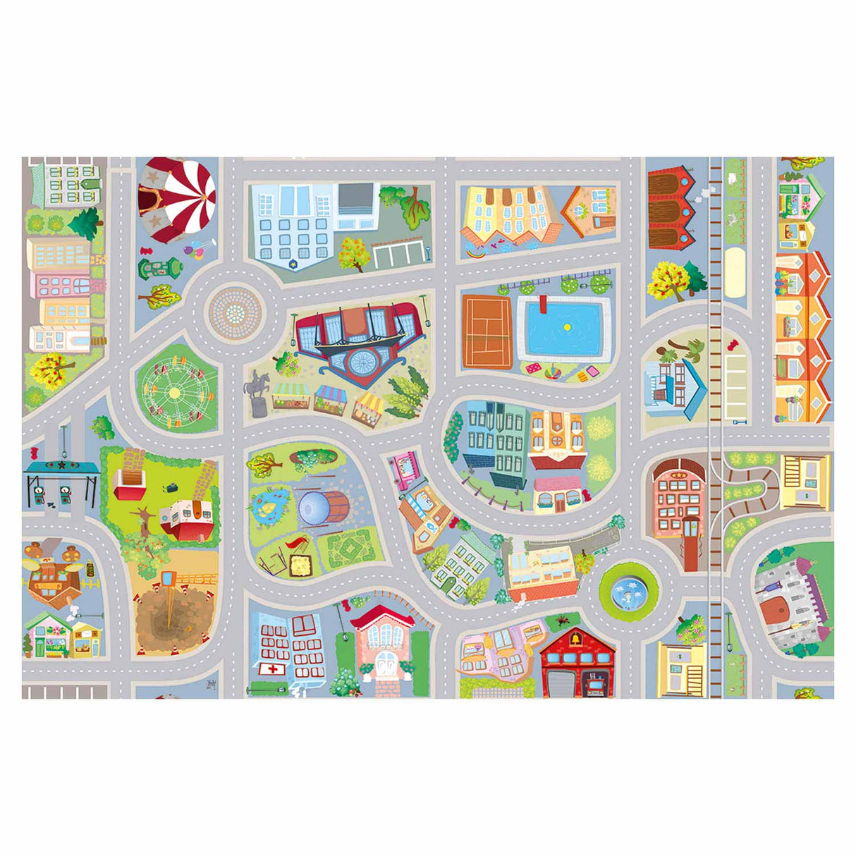 Achoka Speelmat City Roll über Junior 100 x 150 cm PVC