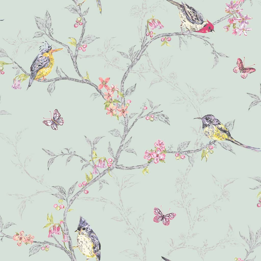 Niederländische Wandverkleidung Wallpaper Phoebe Minze gefärbt