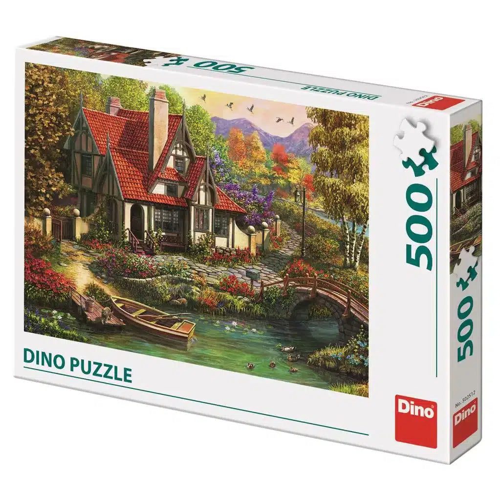 Dinotoys Dino-Puzzle – Häuschen an einem See – 500 Teile
