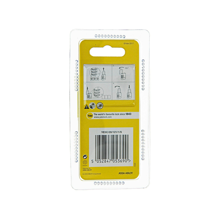 Yale 1065213 - hangslot 20mm alu zilver std | 3 stuks