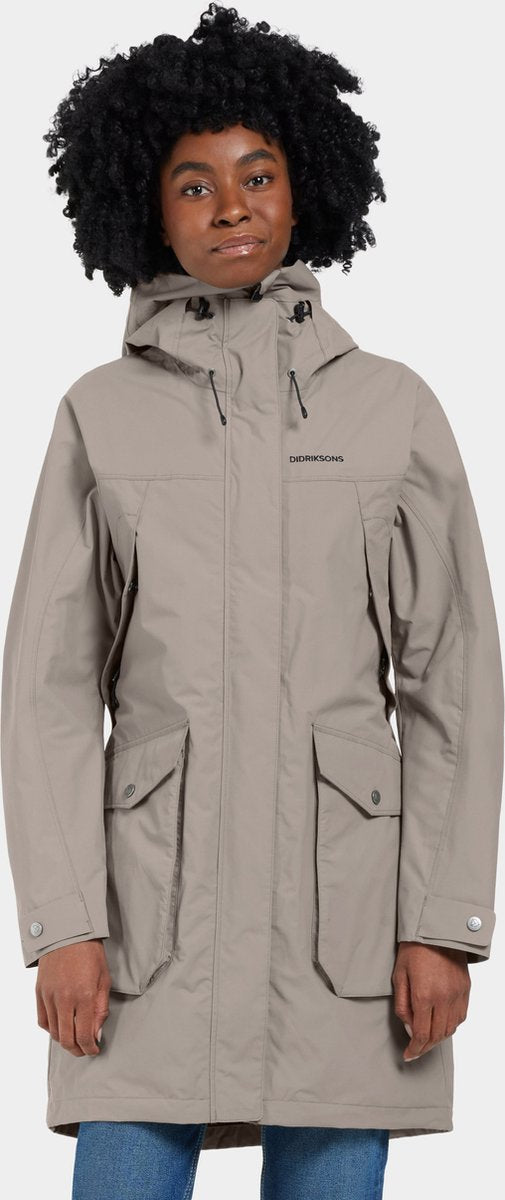 Didriksons Thelma Wns Parka 10 Damen-Outdoorjacke – Aschebraun