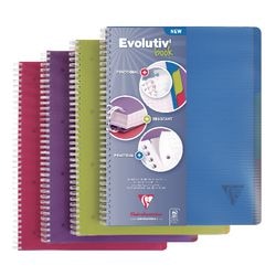Spiraalcollegeblok 329755 pp a5+ 16x21cm assorti geruit