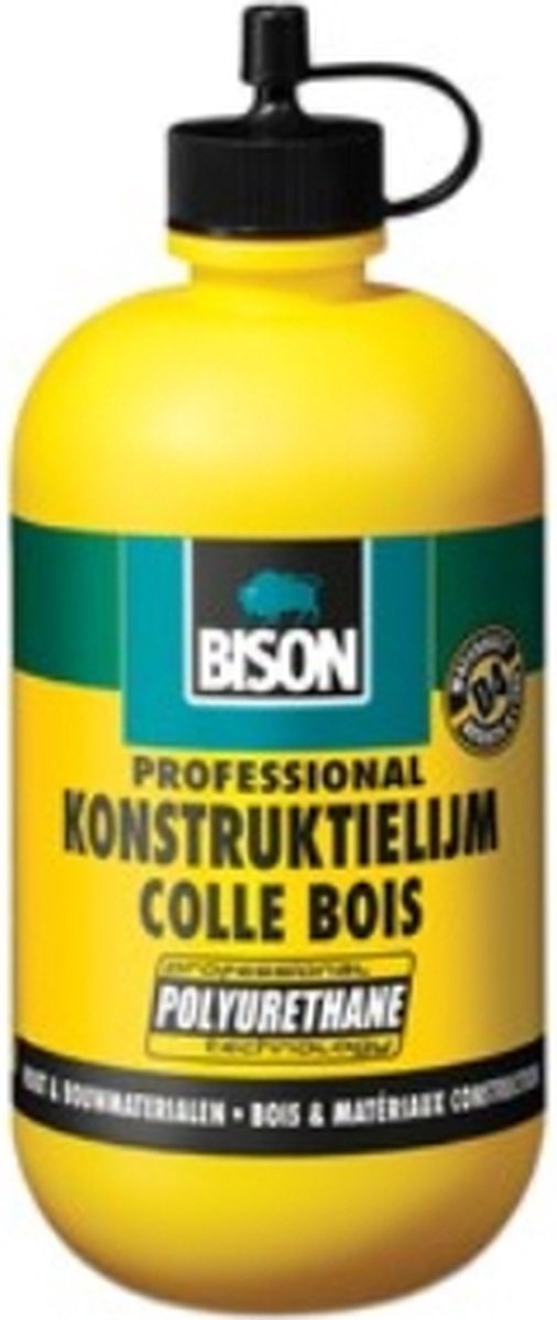 Bison Holzbaukleber Flasche 250g, flüssiger, wasserfester Kleber auf Polyurethanbasis, professionell, D4, wasserfest, superstark, überstreichbar, temperatur- und witterungsbeständig
