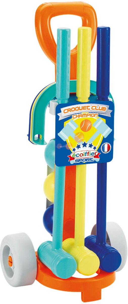 Ecoffier Ecoiffier Krocket-Set – Krocketspiel – 3 Bälle, 3 Schlägel und 6 Tore