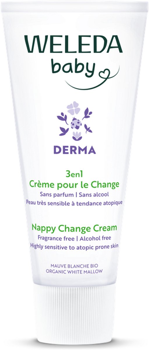 Weleda Baby Derma 3-in-1 Po-Balsam – Po-Salbe – reduziert Rötungen, stellt gereizte Haut wieder her – schützt vor Feuchtigkeit – 100 % natürliche Inhaltsstoffe – 50 ml