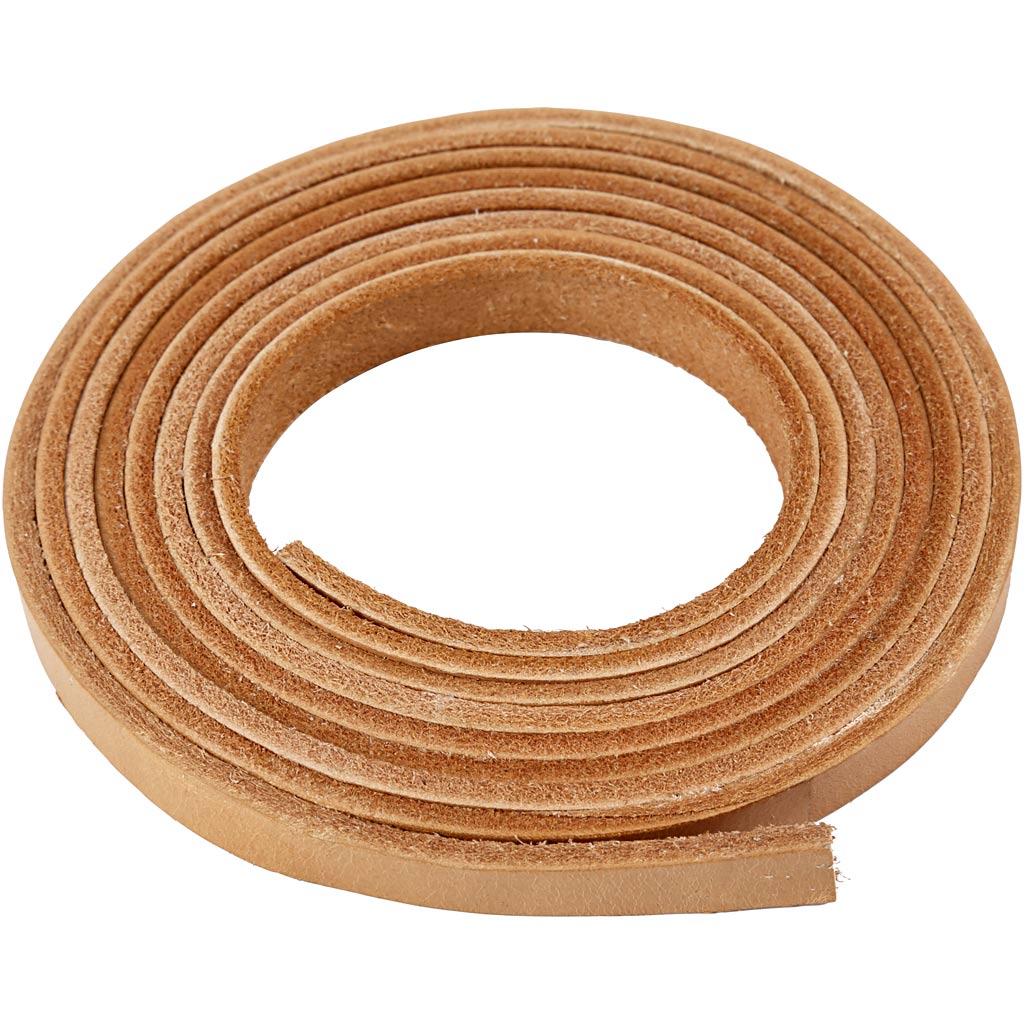 Creativ Company Lederband, B: 10 mm, Stärke 3 mm, natur, 2 m 1 Box