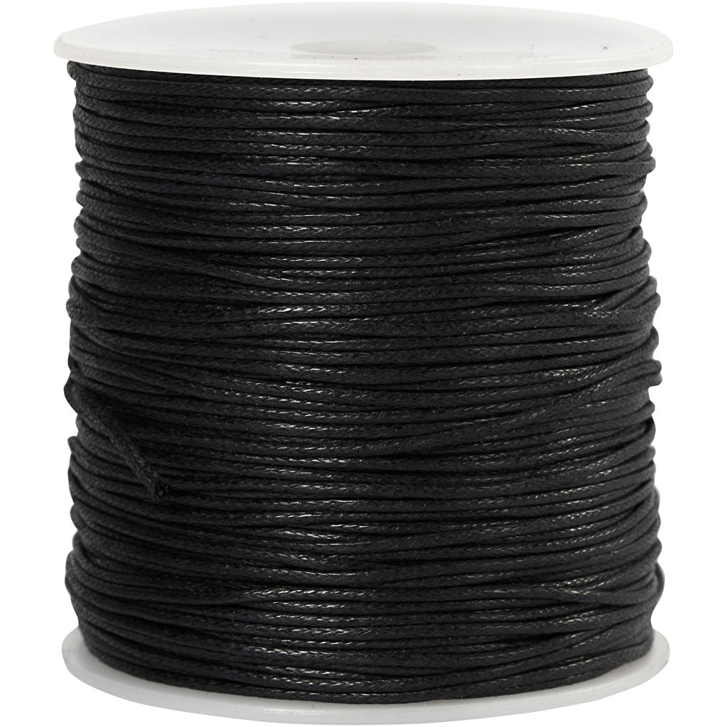 Creativ Company Baumwollkordel, Stärke 1 mm, schwarz, 100 m 1 Karton