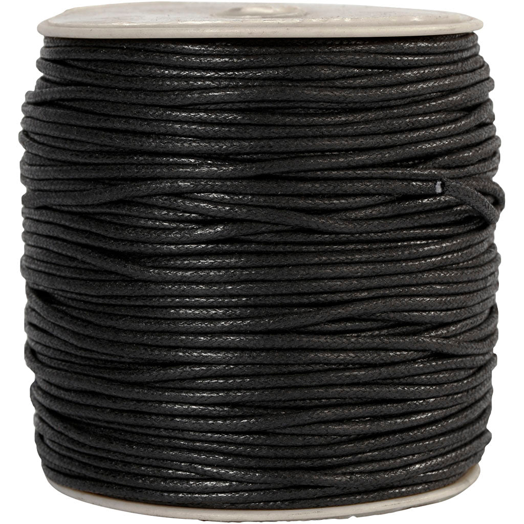 Creativ Company Baumwollkordel, Stärke 2 mm, schwarz, 100 m 1 Karton