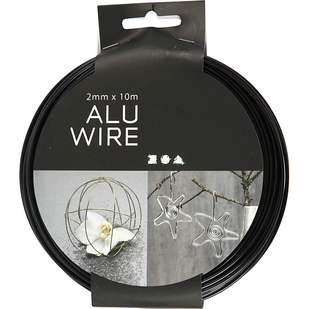 Creativ Company weicher Aluminiumdraht schwarz 2mm, 10 Meter