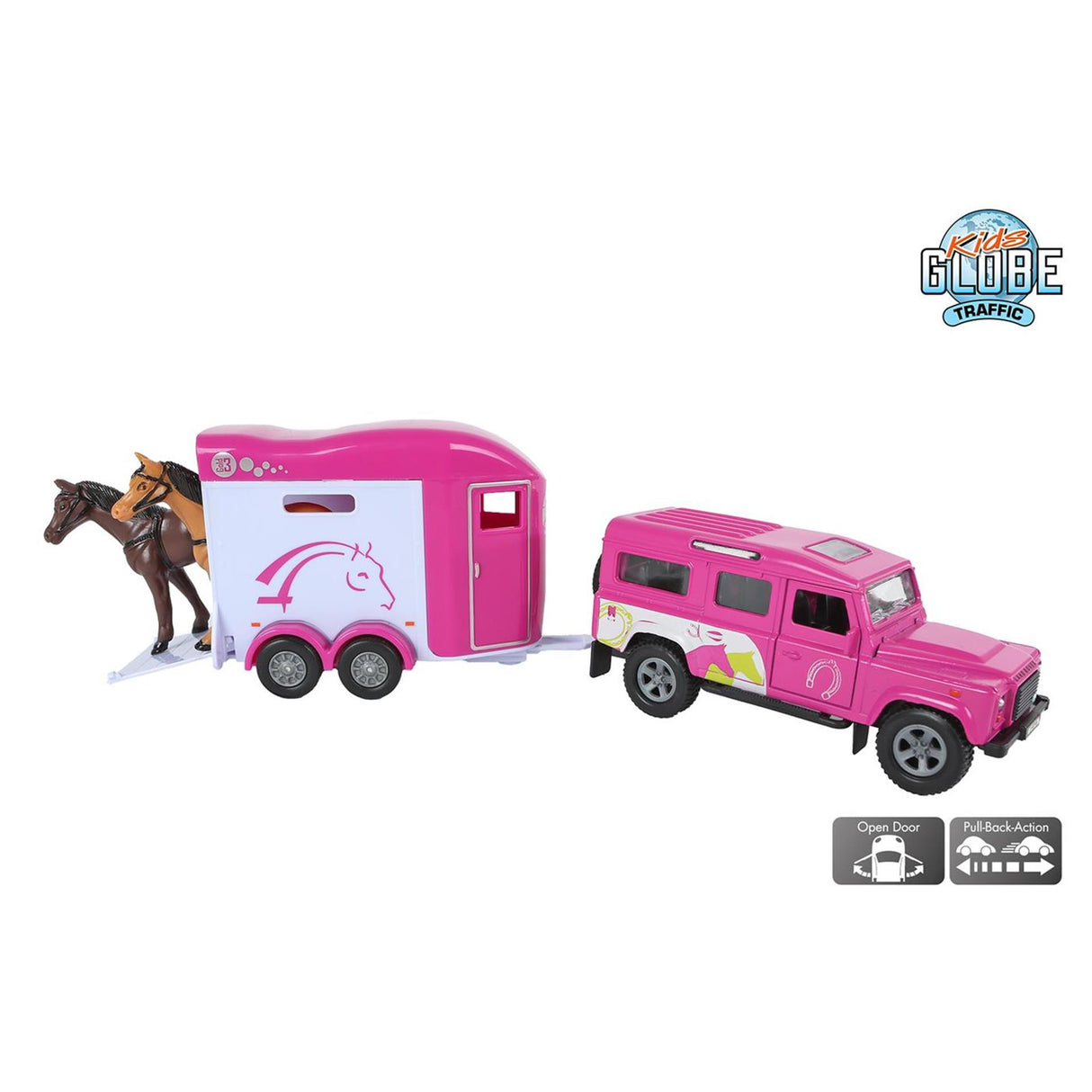 Kinderglobus Land Rover mit Anhänger 26cm