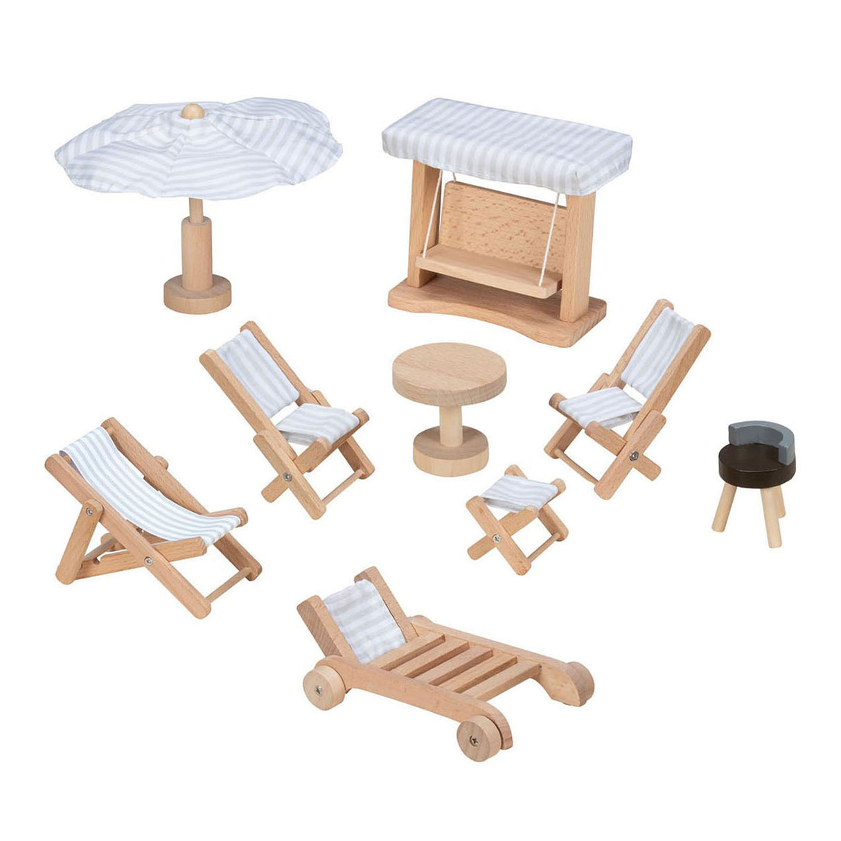Goki Holzpuppenmöbel Gartenmöbel, 9dlg.