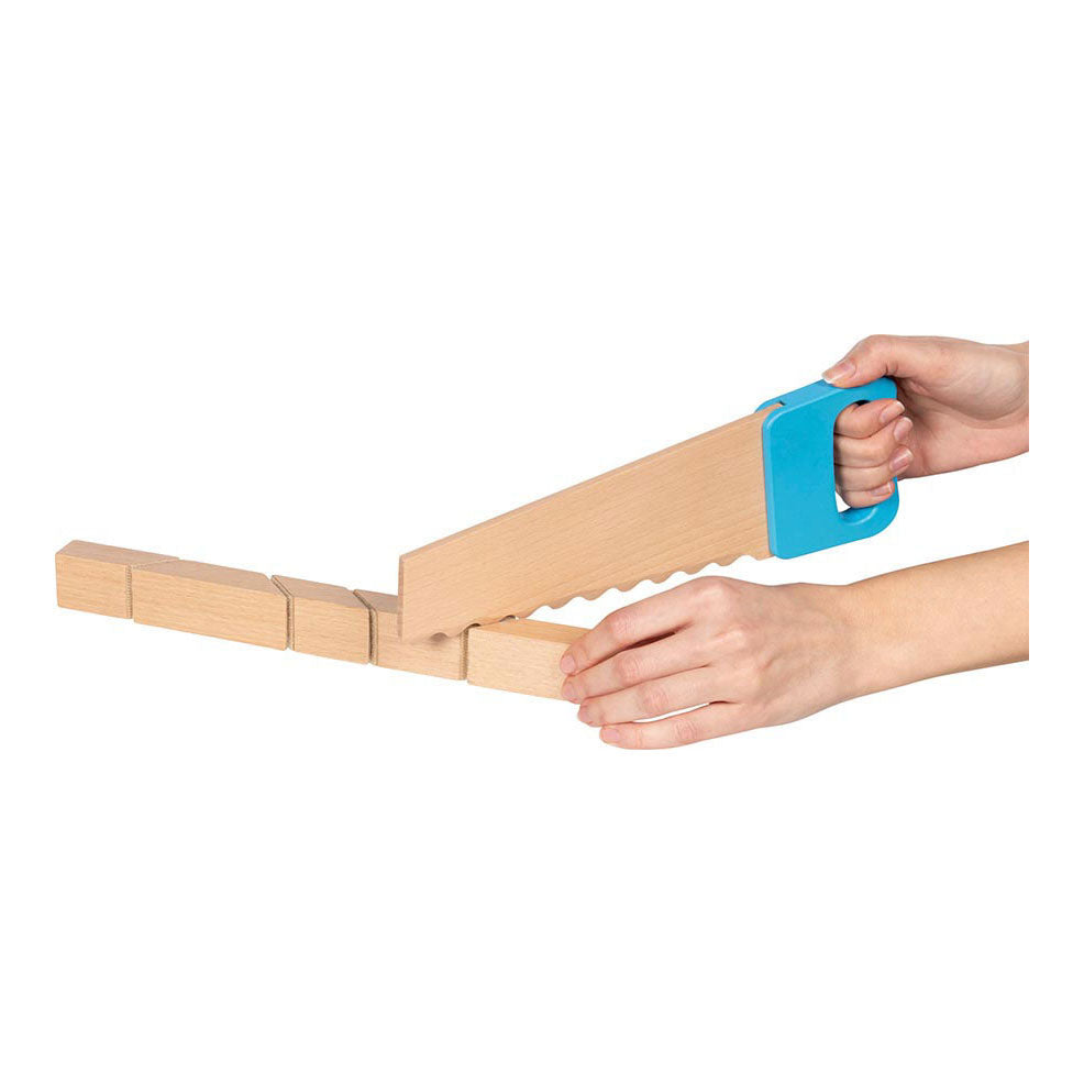 Goki -Holzsäge und Bausteine mit Klettverbindung, 11dlg.