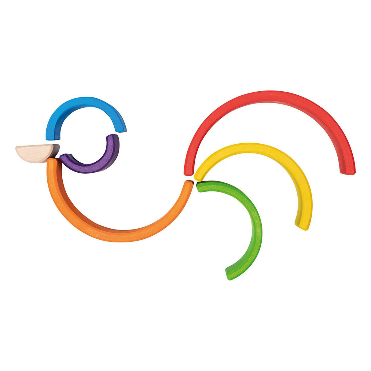 Goki -Holzbausteine Regenbogen, 5dlg.