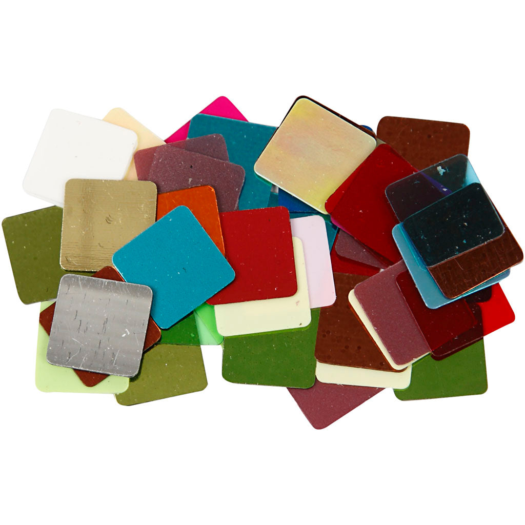 Creativ Company Folienmosaikfliesen, Größe 10x10 mm, ca. 6875 Teile, verschiedene Farben, 250 gr 1 Karton