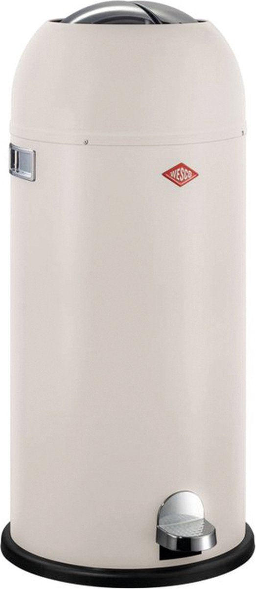 Wesco Kickmaster Maxi-Abfallbehälter | Treteimer | 40 Liter | Metall - Mattsand | Mülleimer - hergestellt in Deutschland