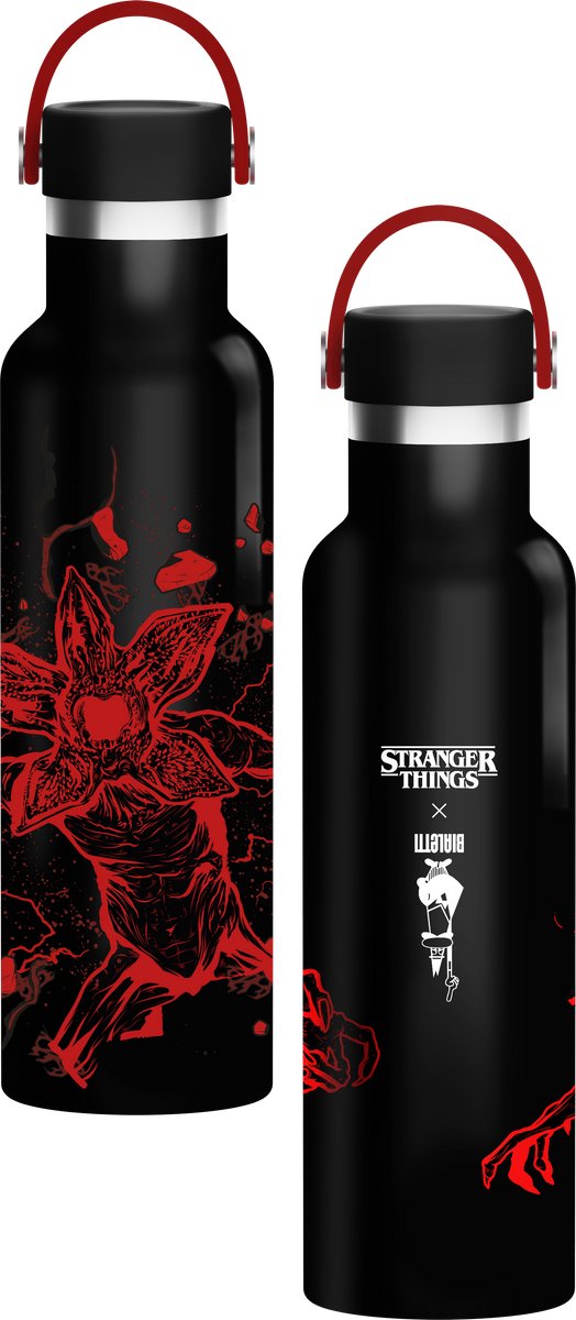 Bialetti stranger things - thermosfles - 600 ml - rvs - glow in the dark