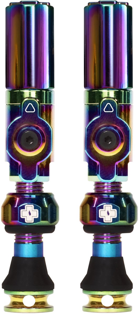 Muc--off muc-off tubeless ventiel big bore hybrid small iridescent auto schräder ventiel 30mm