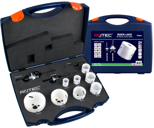 Rotec Lochsägen-Set Klempner Quick-Lock Bim-Co 10-teilig