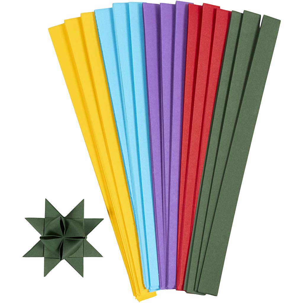 Creativ Company Flechtstreifen, L: 45 cm, T 6,5 cm, B: 15 mm, verschiedene Farben, 500 Stück 1 Box
