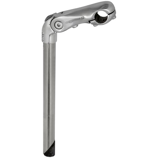 Ergotec Vorbau Kobra verstellbar Edelstahl 22,2 300x110 25,4 mm - Silber