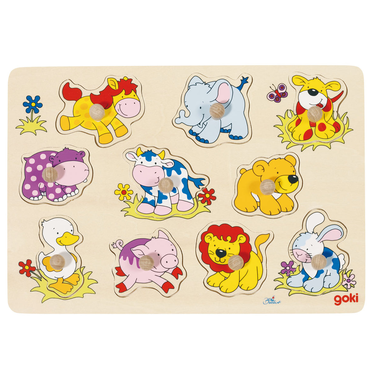 Goki Holz Nick Puzzle Tiere Baby
