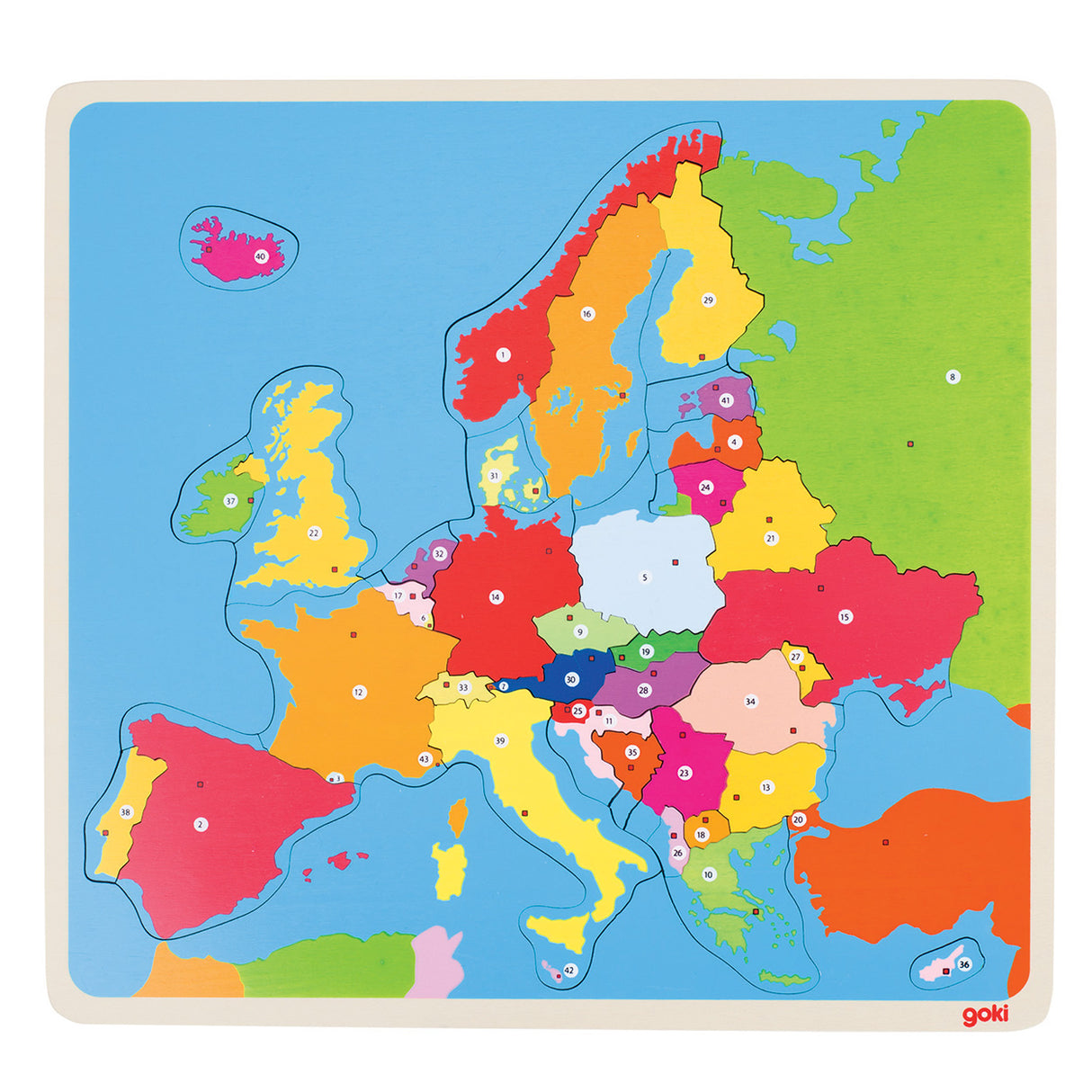 Goki-Puzzle - Europa - 35 Teile - 32x30x1cm - Holz - 5+
