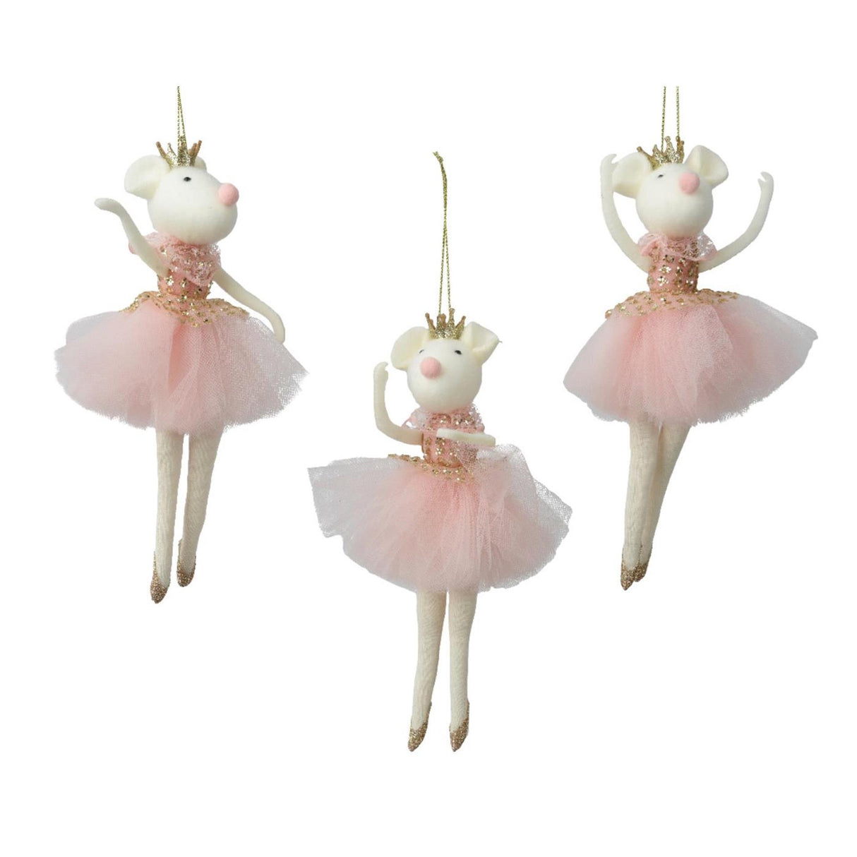 Decoris Weihnachtsanhänger Maus Polyester 9x4x19,5cm