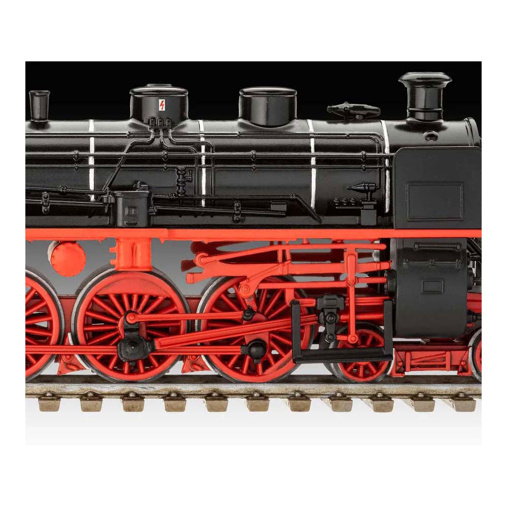 Revell Modellbausatz Militärfahrzeuge – 02167 Baureihe 18 505 – Tender 2’3’ T 38 – Dampflokomotive aus Kunststoff – 1:87 – Modellbau