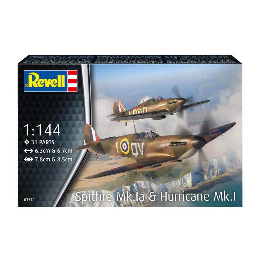Revell Modellbausatz - Spitfire mk.1a Hurricane mk.1 1:144 - 31-tlg.