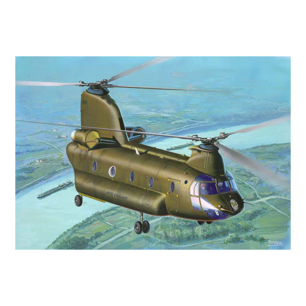 Revell Modellbausatz Militärfahrzeuge – 03825 CH-47D Chinook Heli Kunststoff – 1:144 – Modellbau