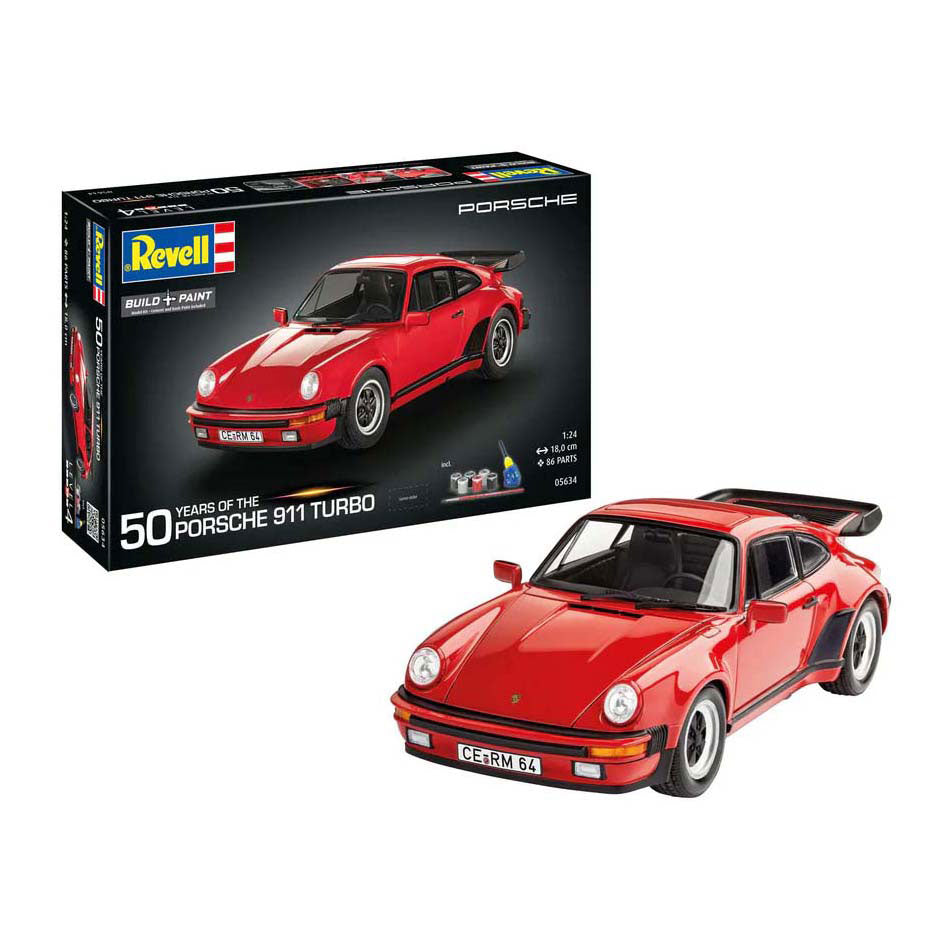 Revell Modellbausatz - Porsche 911 Turbo - 50 Jahre Porsche Turbo 1:24 - 86 Teile.