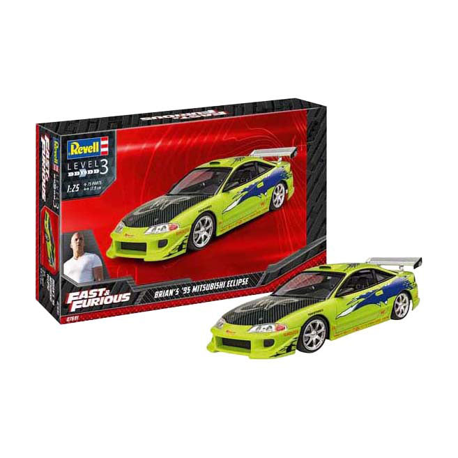 Revell Modellbausatz Fast Furious – Brian's 1995 Mitsubishi Eclipse 1:25 – 75-tlg.