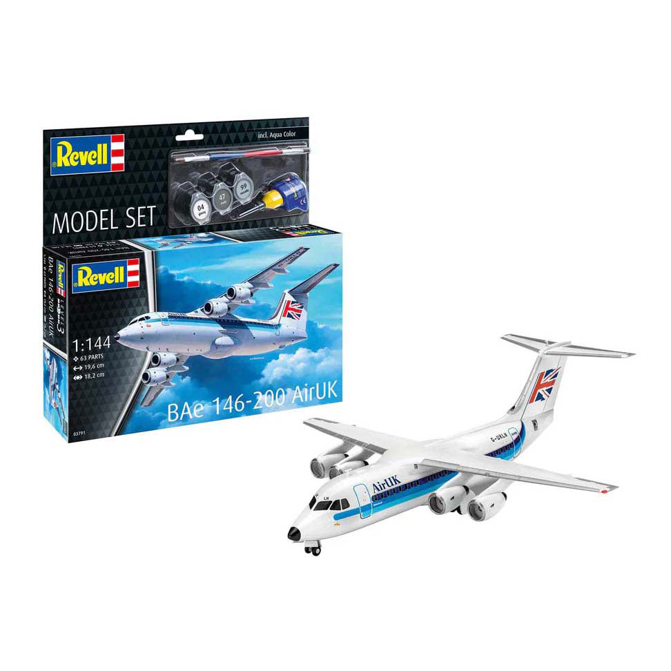Revell Modellbausatz - Bae 146-200 Airuk 1:144 - 63-tlg.