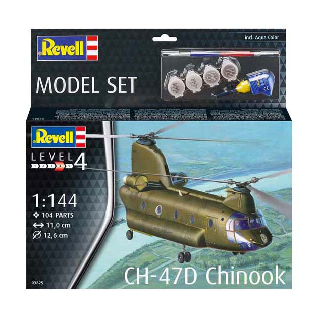 Revell Modellbausatz - CH-47D Chinook 1:144 - 104-tlg. - inkl. Grundfarben