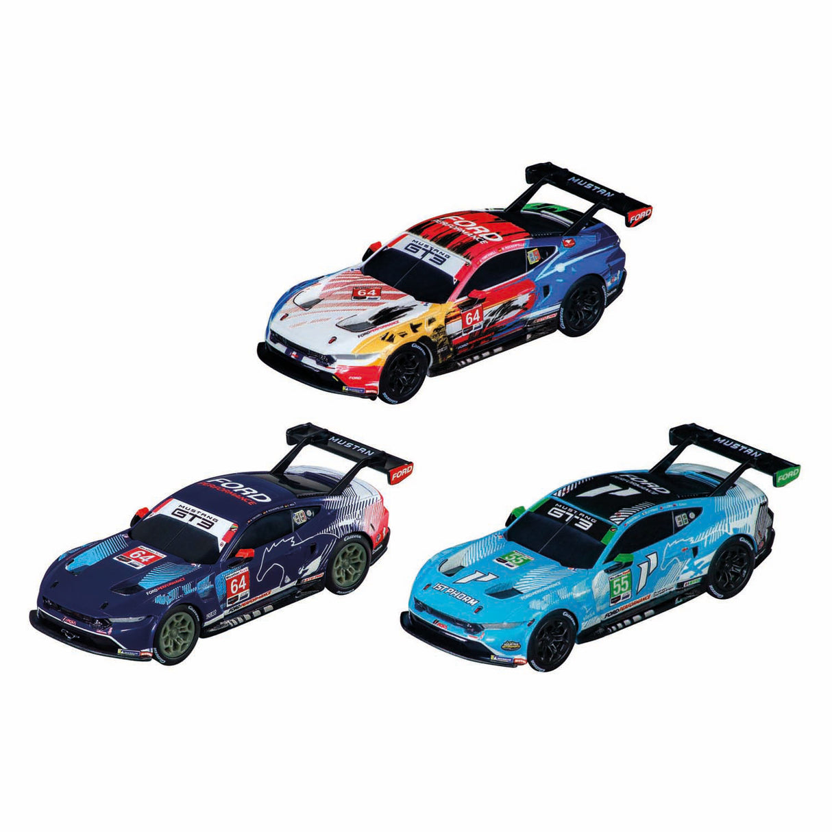 Carrera Pullback Ford Mustang GT3 1:43 - 3 Stk.