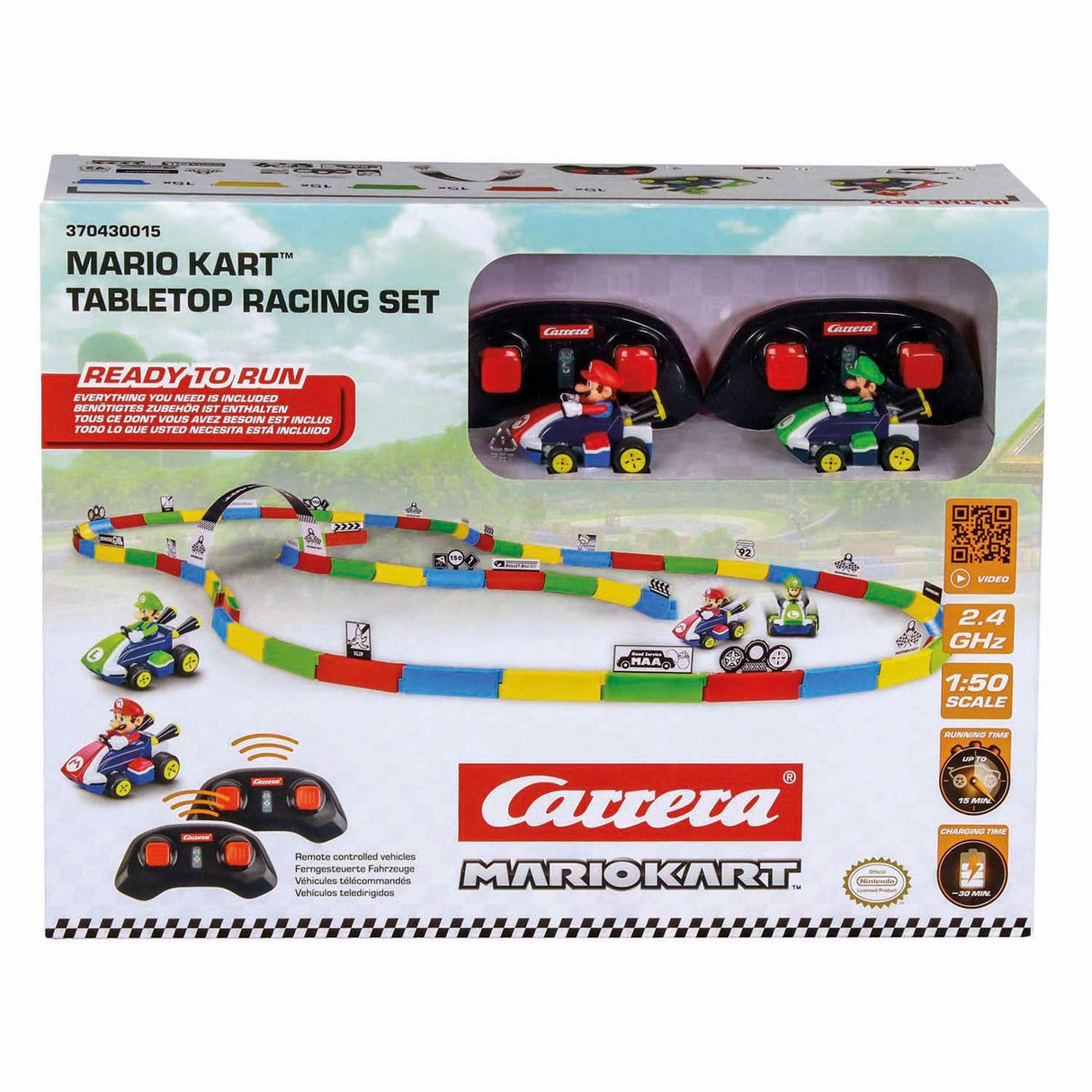 Carrera RC 2,4 GHz Mario Kart Tabletop Racing Set – Mario Luigi 1:43