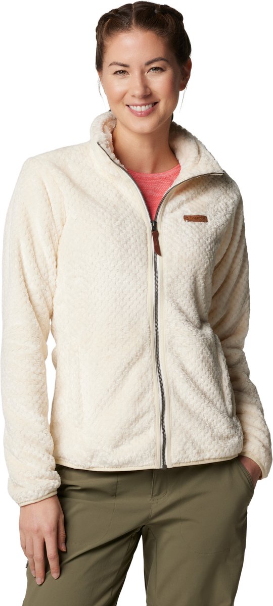 Columbia Fire Side II Weste Damen mit Reißverschluss – Sherpa-Fleece-Weste Damen – Outdoor-Weste – Kreide – Größe M