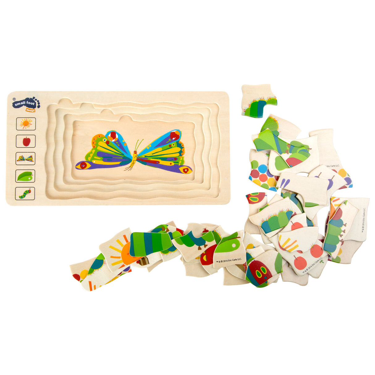 Small Foot - Schichtenpuzzle Raupe nie genug, 36 Teile.