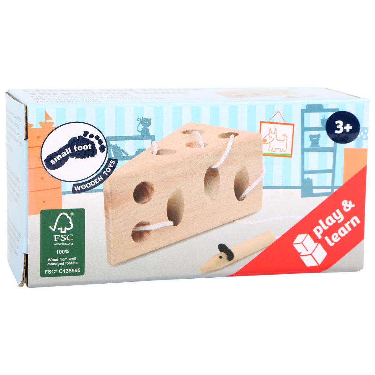 Kleiner Fuß - Käse- und Maus -Holzstraßenspiel
