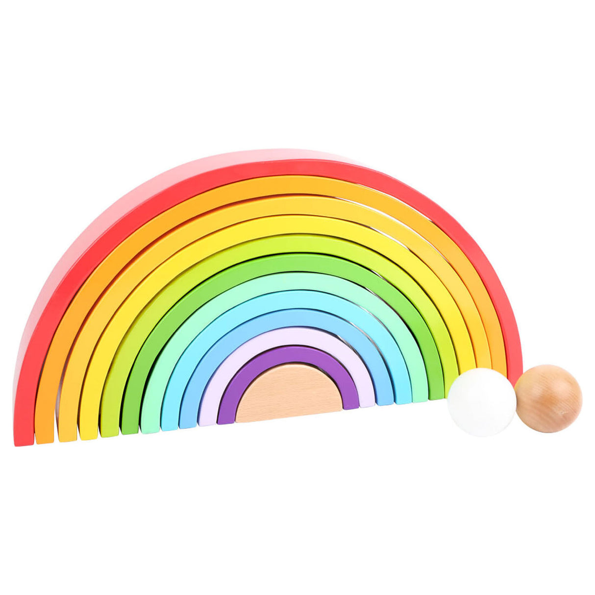 Kleine Fußhölzerbausteine Regenbogen xl, 14dlg.