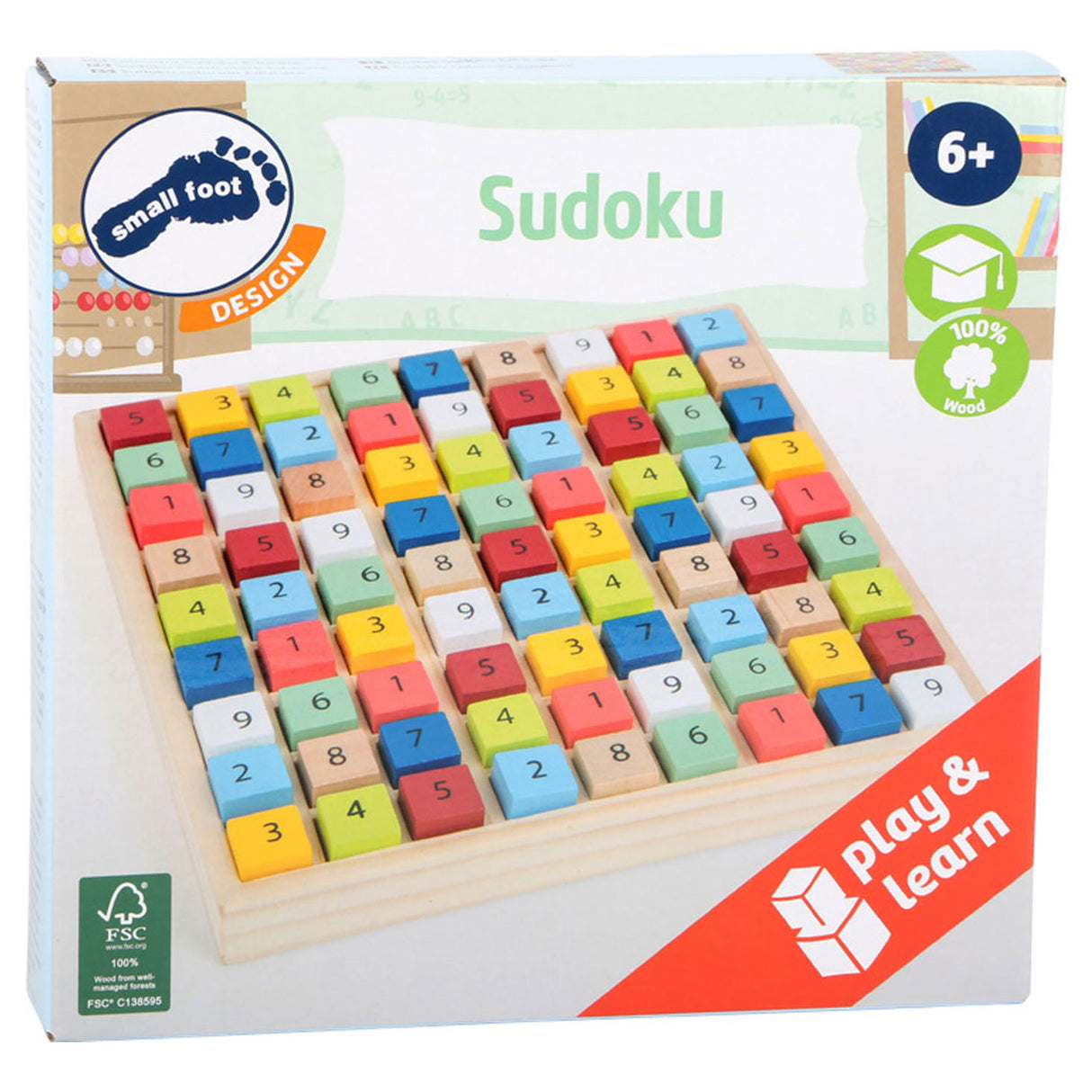 Kleiner Fuß - hölzerne Sudoku -Spielfarbe, 82dlg.