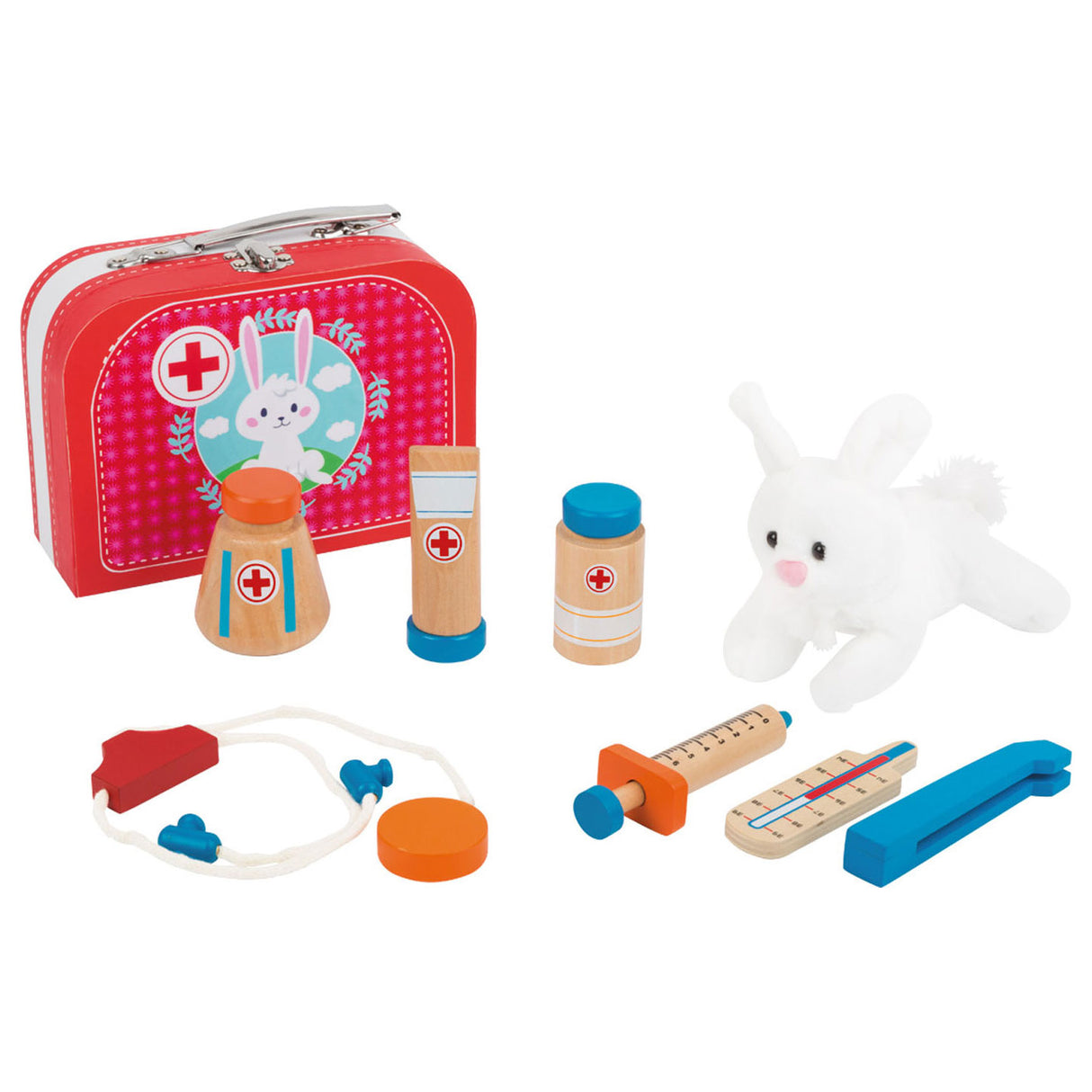 Small Foot - Tierarzt-Set aus Holz im Koffer, 9-tlg.